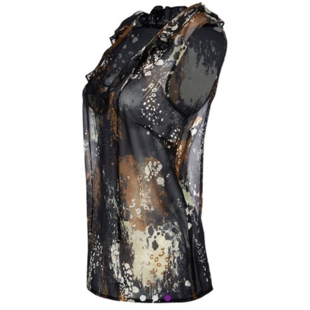 Cabi  Gray & Brown Burst Incandescent Sleeveless Top - Sz M EUC - Picture 4 of 13